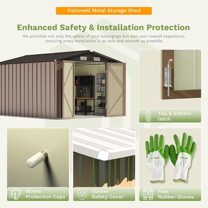 Patiowell 10 x 12 FT Metal Storage Shed - Image 6