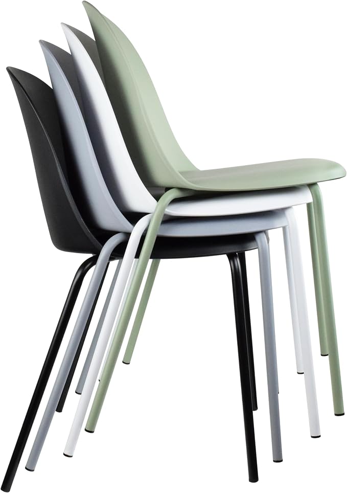 2xhome Modern Stackable Armless Dining Chair, Plastic Shell Seat - Image 5