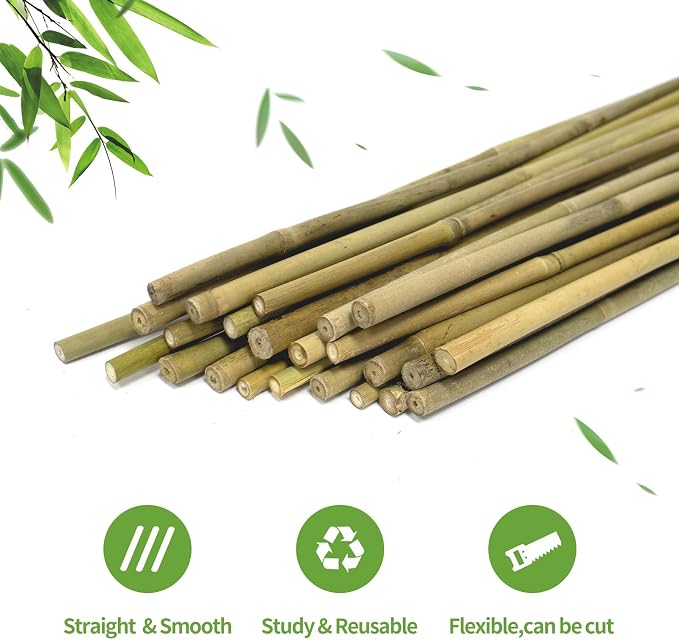 Plant Stakes, 3FT Natural Bamboo Garden Stakes, Bamboo Sticks - Image 3