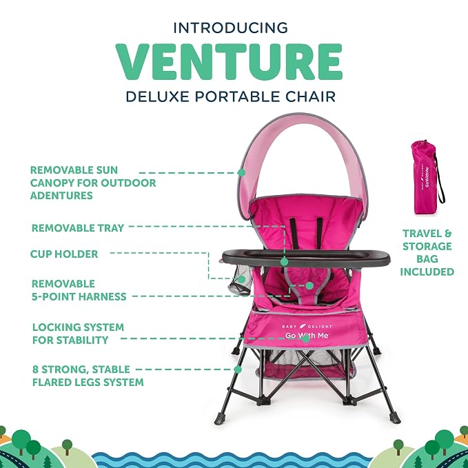 Baby Delight Go with Me Venture Portable Chair | Indoor and Outdoor | Sun - Image 2