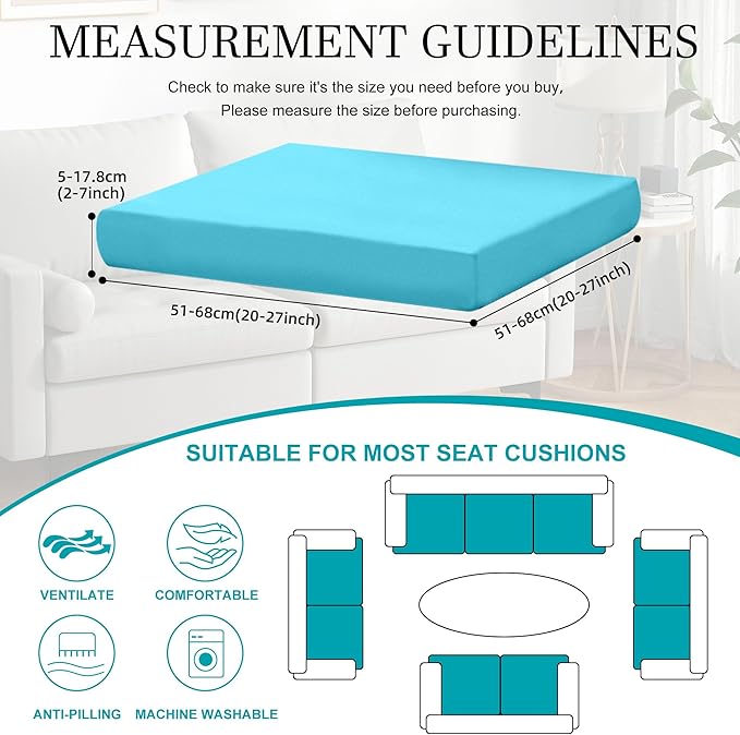12 Pcs Stretch Patio Cushion Covers, Outdoor Couch Covers Replacement, Outdoor - Image 2