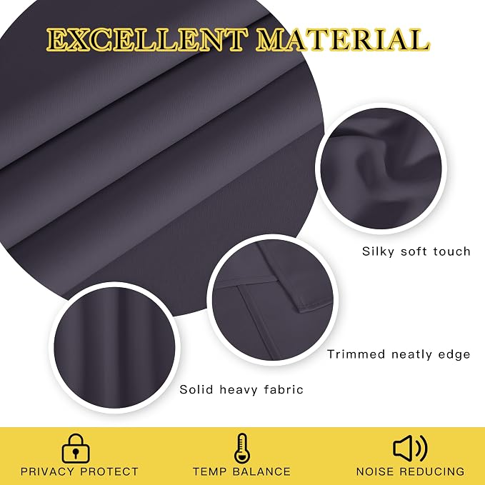 NICETOWN Blackout Patio Curtains 100 x 144 Inches Long - Image 2