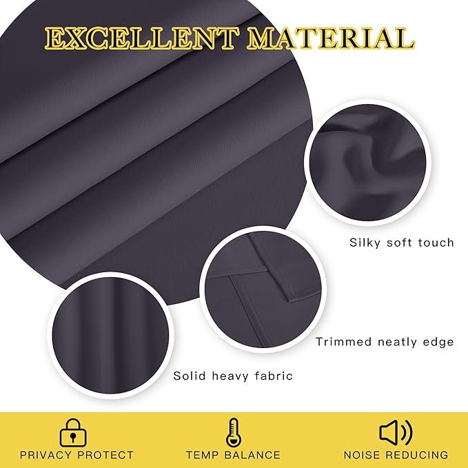 NICETOWN Patio Door Curtain Sound Blocking, Bedroom Privacy Room Divider Curtain - Image 2