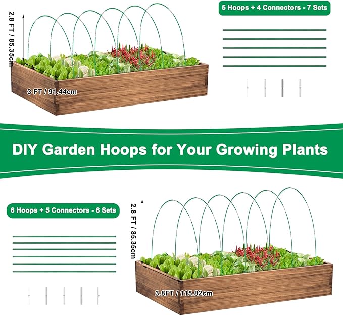 Greenhouse Hoops Grow Tunnel, 6 Sets of 8FT Long Garden Hoops - Image 7