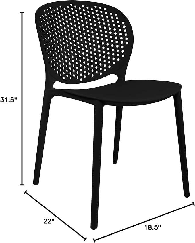 2xhome Patio Dining Chair | Modern Stackable Outdoor Pool Side Chair | Weather - Image 2