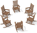 KINGYES Oversized Outdoor Rocking Chair Set of 6, All-Weather Patio Rocking by KINGYES