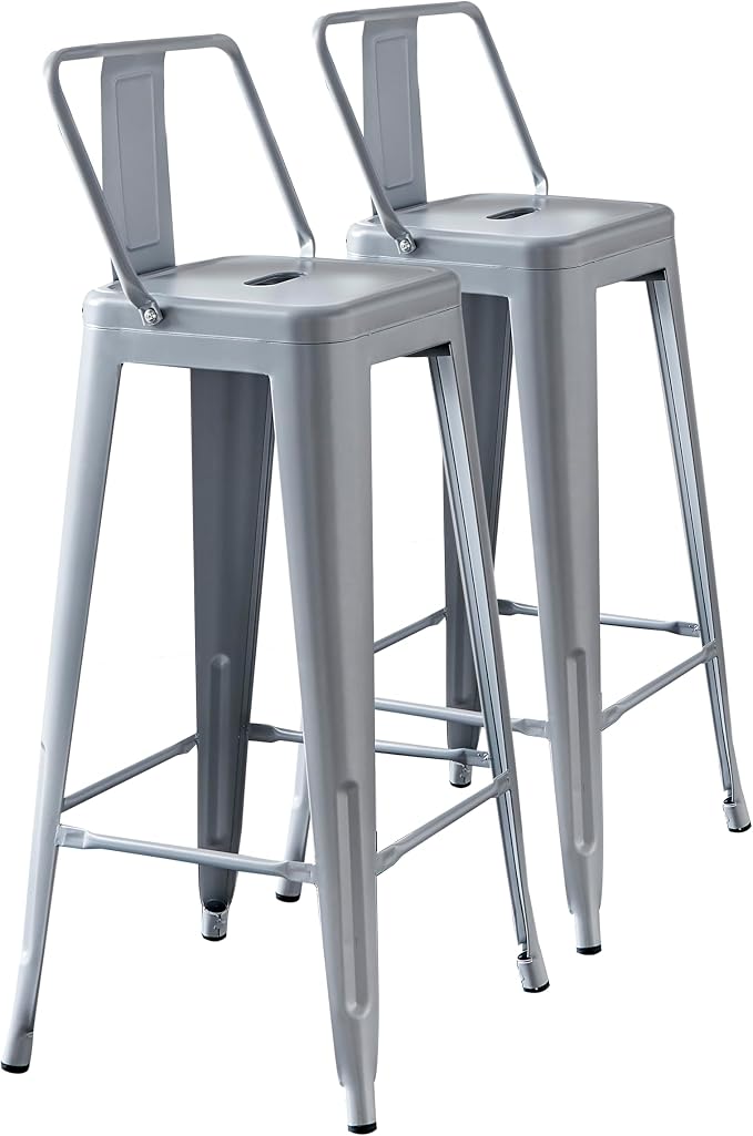 AC Pacific 30” Metal Barstool Set of 2 – Country Rustic Style by ACPacific