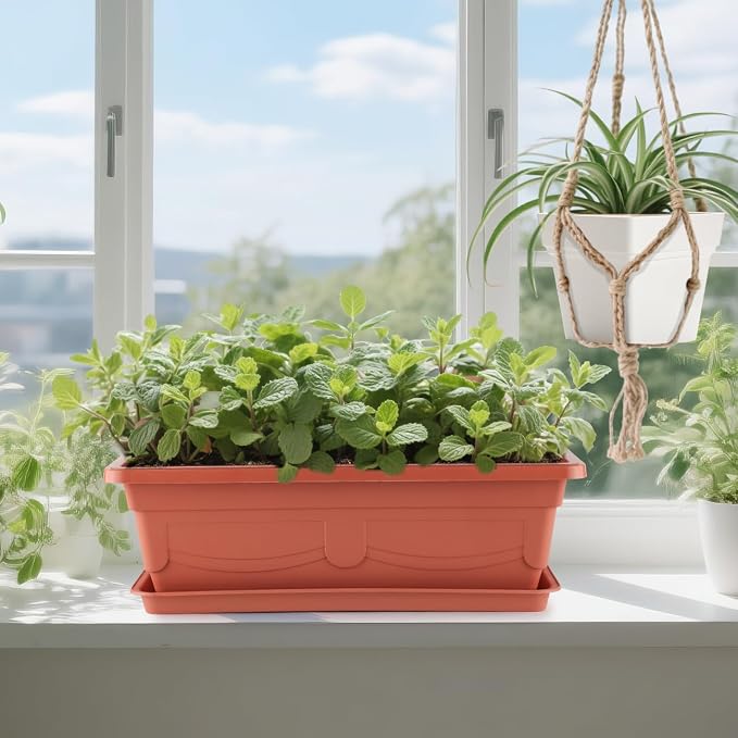 6-Pack 17" + 7" Window Box Planters & Square Pots - Image 6