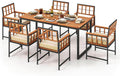 Tangkula 7 Pieces Patio Dining Set, Outdoor Acacia Wood Table and Chairs by TANGKULA