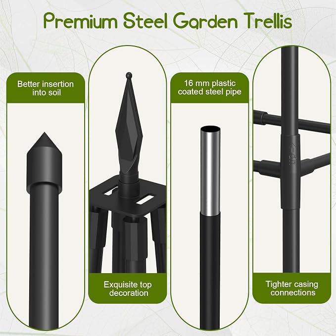 Obelisk Trellis for Climbing Plants Outdoor, 6 Ft Garden Trellis for Potted - Image 4
