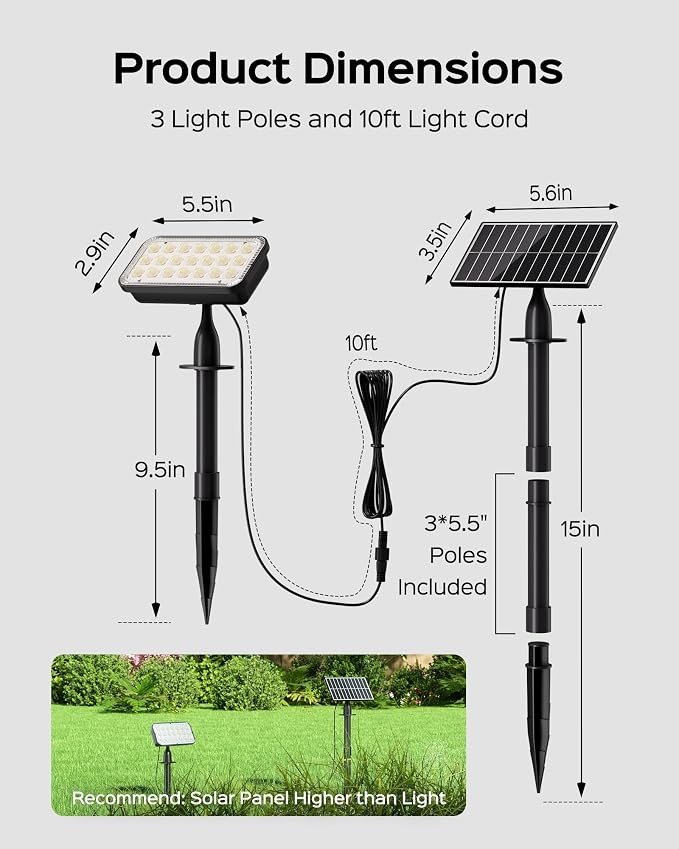 JACKYLED Solar Lights Outdoor Waterproof, Solar Tree Lights Outdoor - Image 3