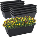 Window Box Planter, 10 Pack Plastic Vegetable Flower Planters Boxes 17 Inches by CHUKEMAOYI