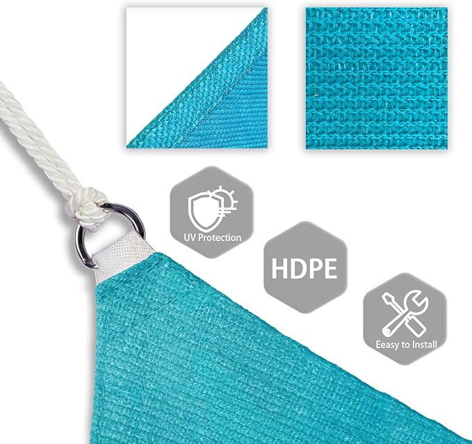 Patio Paradise 5' x 5' x 5' Sun Shade Sail Triangle Canopy Shade Cloth Fabric - Image 3