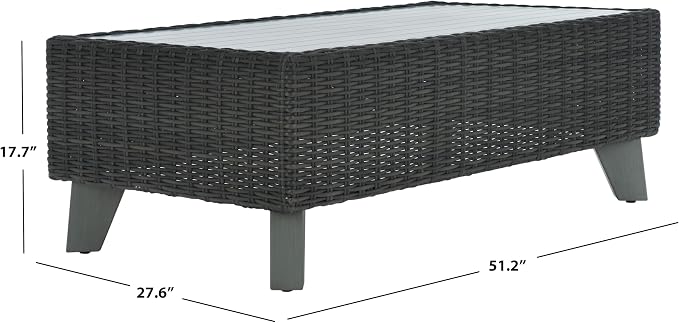 SAFAVIEH Couture Collection Margarita Dark Grey Faux Wicker Rectangle - Image 3