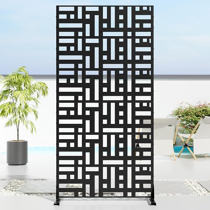 Casaphoria 72" H x 35" W Metal Privacy Screen, Outdoor Freestanding Decorative by Casaphoria