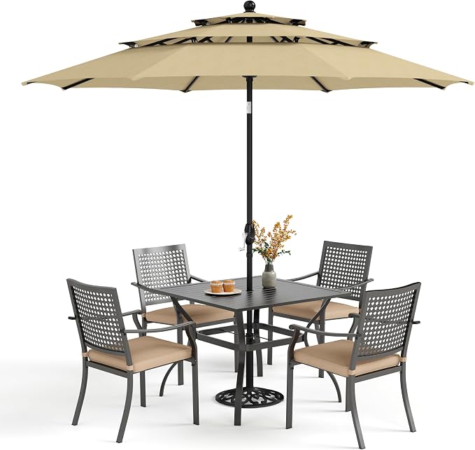PHI VILLA 5 Pieces Outdoor Dining Set by PHIVILLAThepioneerofcomfortablehouseholdsupplies