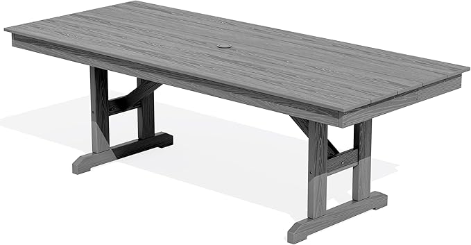 SERWALL Outdoor Dining Table, All Weather HDPE Outdoor Furniture by SERWALL