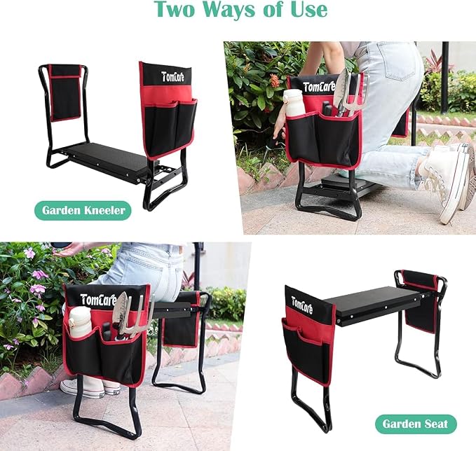 TomCare Garden Kneeler Seat Garden Bench Garden Stools Foldable Stool - Image 3