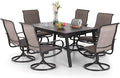 PHI VILLA 7 PCS Patio Dining Set, Outdoor Table and Chair Set by PHIVILLAThepioneerofcomfortablehouseholdsupplies