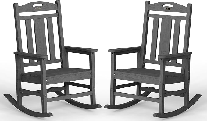 Ciokea Oversized Outdoor Rocking Chairs Set of 2, 380lbs Heavy-Duty Large Patio by CIOKEA