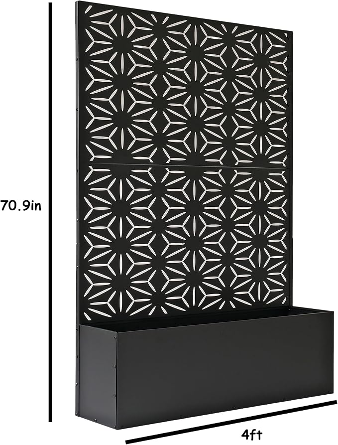 Oakland Living 6 ft. X 4 ft. Black Freestanding Metal Privacy Screen Room - Image 2