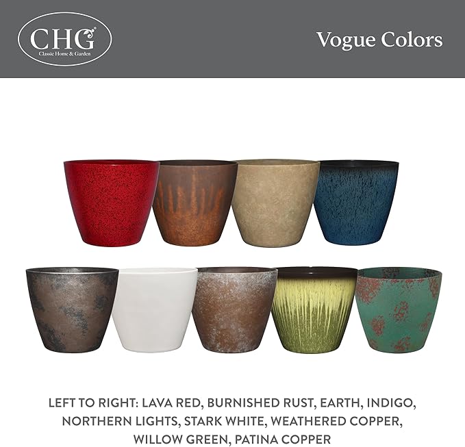 Classic Home and Garden Premiere Collection Planter Vogue, Patina Copper - Image 6