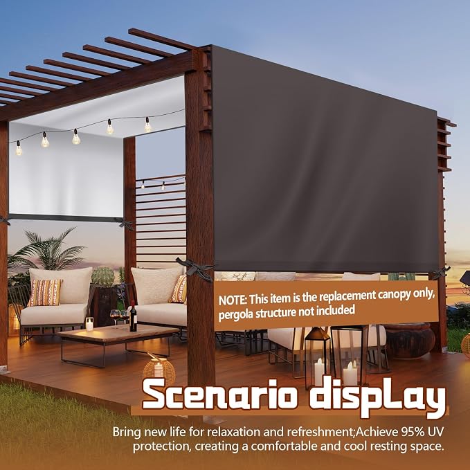 Universal Pergola Replacement Canopy Outdoor Canopy Shade Cover Waterproof - Image 6