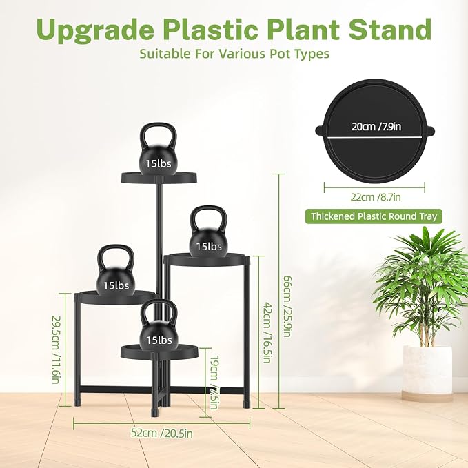 iDavosic.ly 4 Tier Folding Plant Stand Indoor Outdoor - Image 5
