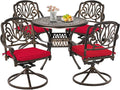 Grepatio 5 Piece Outdoor Dining Set Cast Aluminum Patio Dining Set Table and by Takesyoutohaveawonderfullife