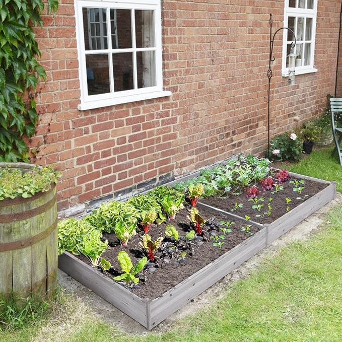 Yaheetech 8×4ft Wooden Horticulture Raised Garden Bed Divisible Elevated - Image 9