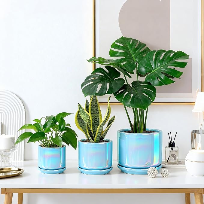 EFISPSS Ceramic Planter 4+5+6 Inch Ceramic Flower pots - Image 5