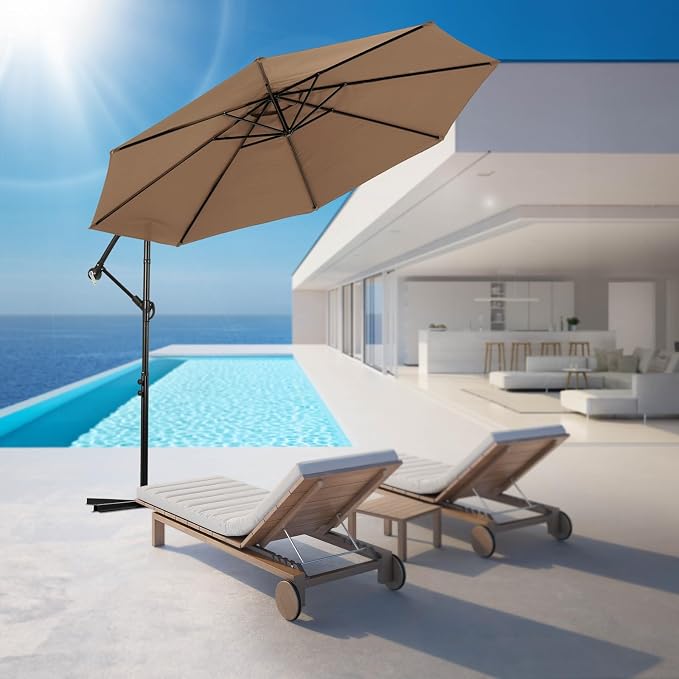 Backyard Expressions 10FT Cantilever Patio Umbrella – Outdoor Offset Hanging - Image 5