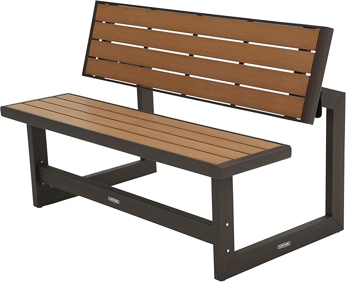 LIFETIME 60054 Convertible Bench / Table, Faux Wood Construction by Lifetime