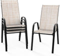 VINGLI Patio Chairs Set of 4 – Stackable Outdoor Dining Chairs by VINGLI