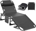 ABORON Heavy Duty Tanning Chair, 5-Gear Outdoor Folding Chaise Lounge Chair by ABORON