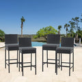 ECOTOUGE Outdoor Bar Stools Set of 4, Wicker Woven Patio Stools & Patio Bar by ECOTOUGE