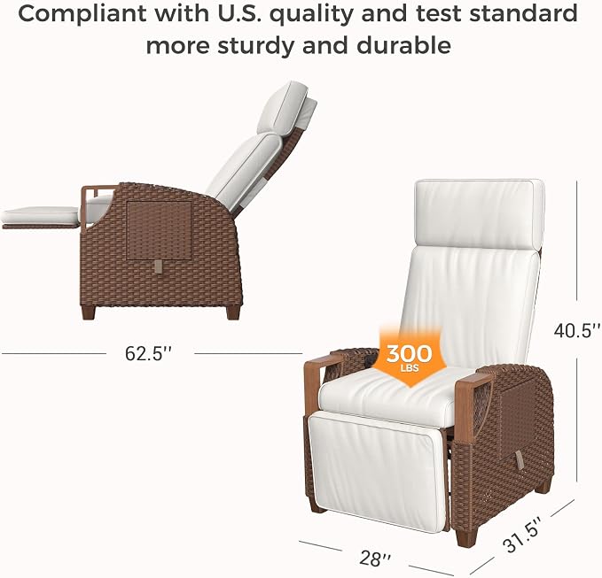 Grand patio Outdoor Recliner Air Pump 150° Lay Flat Reclining Chair - Image 2