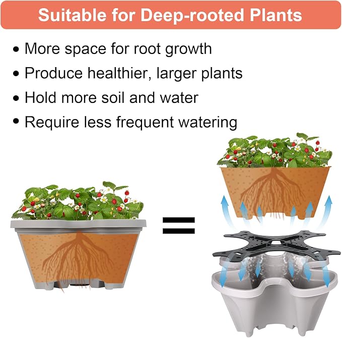 GameXcel Vertical Planter 7 Tier Stackable Planters Garden Planters Strawberry - Image 6