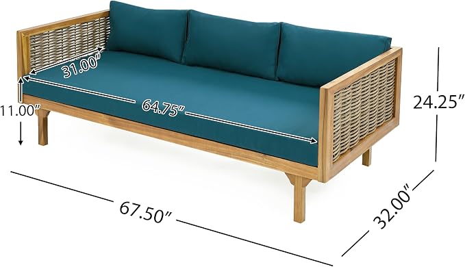 Christopher Knight Home Claremont Patio Sofa and Coffee Table Set, 2 Piece - Image 3
