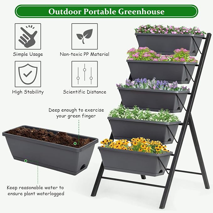Giantex Set of 2 Vertical Raised Garden Bed, Elevated Planter Raised Beds - Image 5