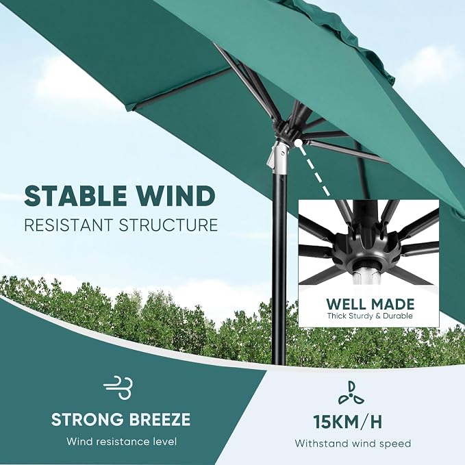 Tempera Patio Market Outdoor Table Umbrella - Image 5