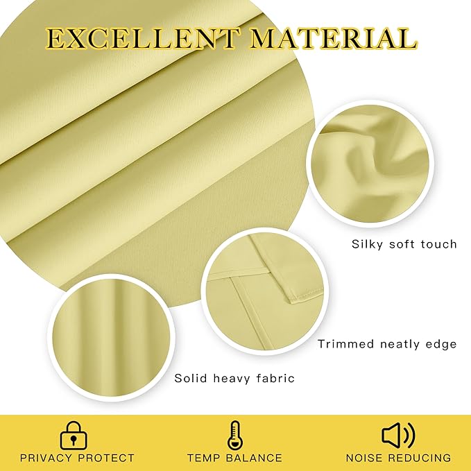 NICETOWN Blackout Curtains 84 Inch Length, Thermal Insulated Room Darkening - Image 2