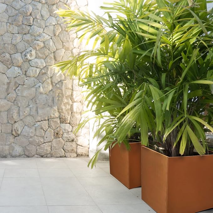 Corten Steel Planter Box Metal Square Planters 26 Inch Steel Large Outdoor - Image 8