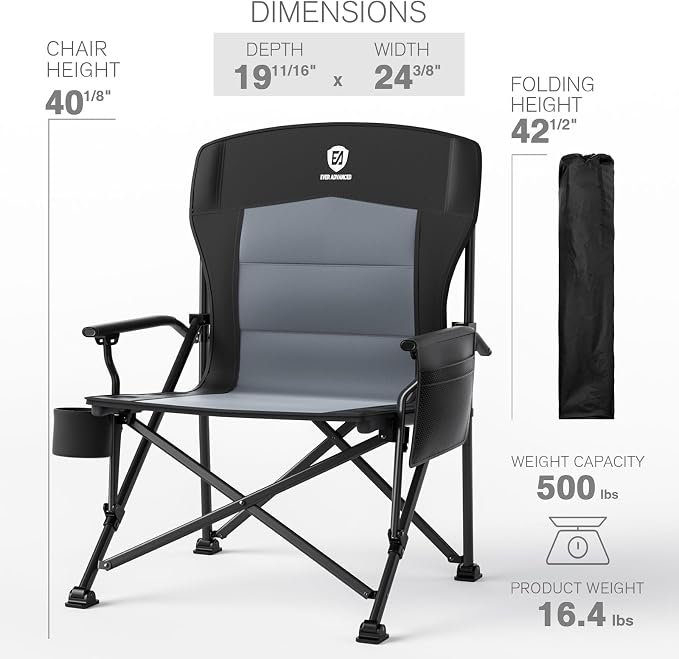 EVER ADVANCED Oversized Folding Camping Chair - Image 6