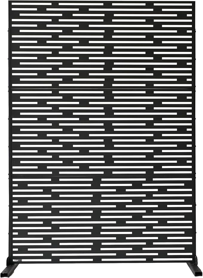 Oakland Living 6 ft. X 4 ft. Black Freestanding Metal Privacy Screen Room - Image 3