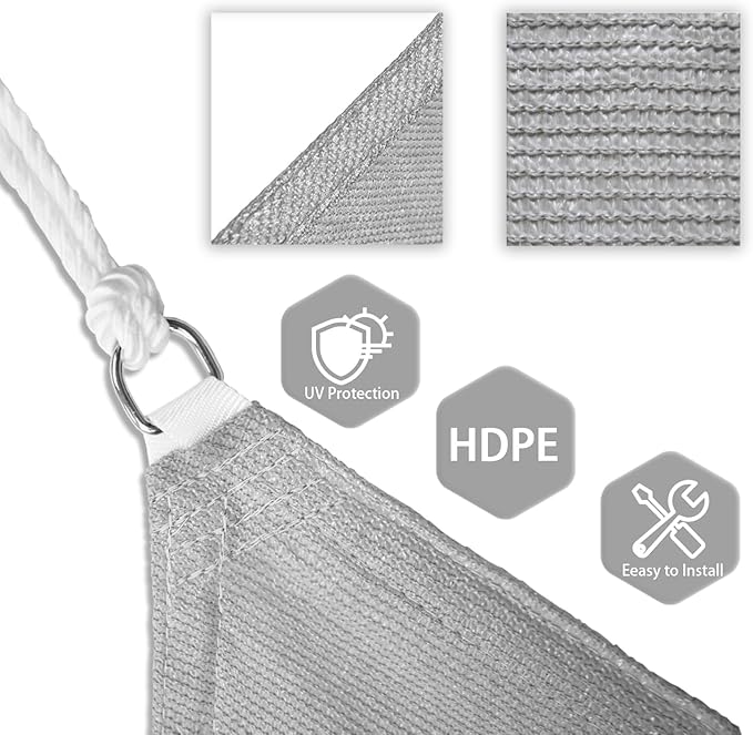 Patio Paradise 22' x 22' x 22' Sun Shade Sail Triangle Canopy Shade Cloth - Image 3