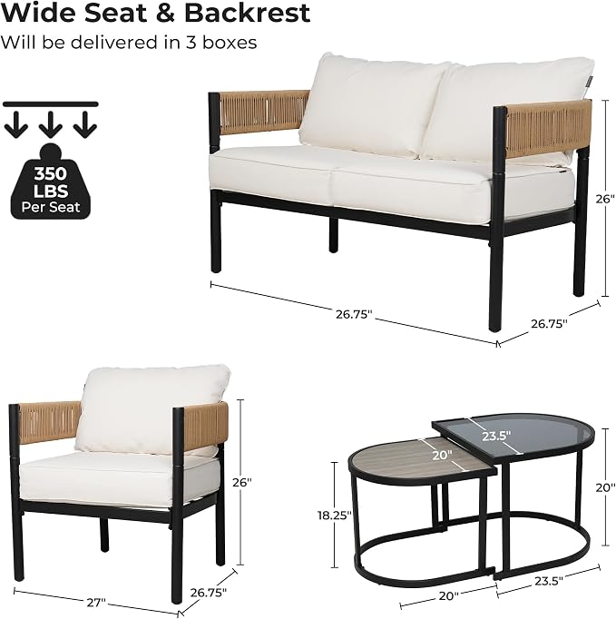 Grand patio 6-Piece Wicker Outdoor Furniture Set - Image 2