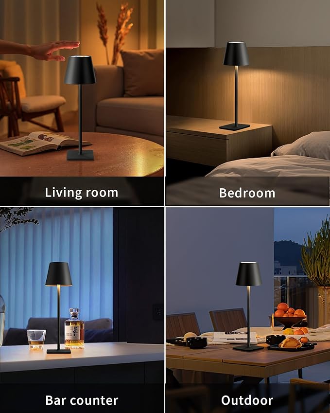 KDG 2 Pack Cordless Table Lamp, RGB Color Stepless Dimming Up, 4000mAh Battery - Image 6