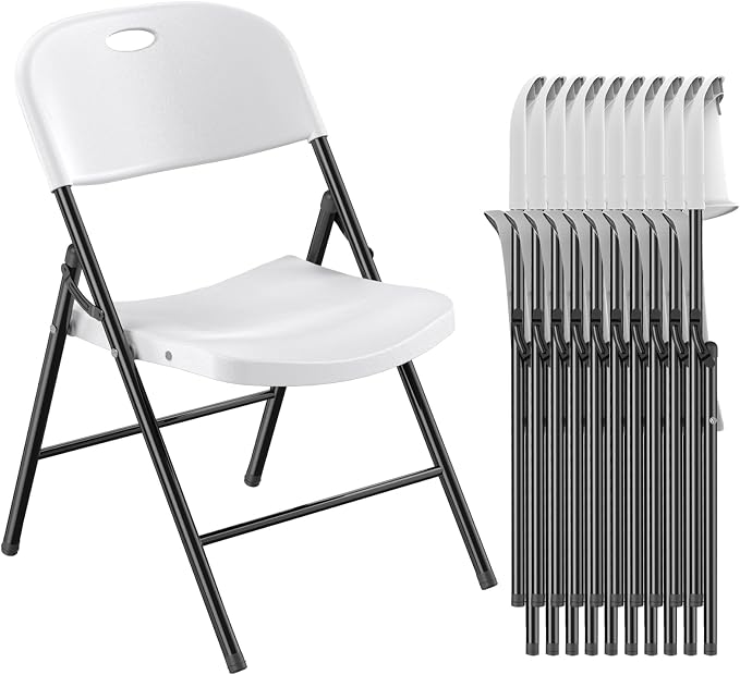 Nazhura 350 Weight Limit Heavy Duty Plastic Folding Chair by NazhuraGoodCompanionAtHome