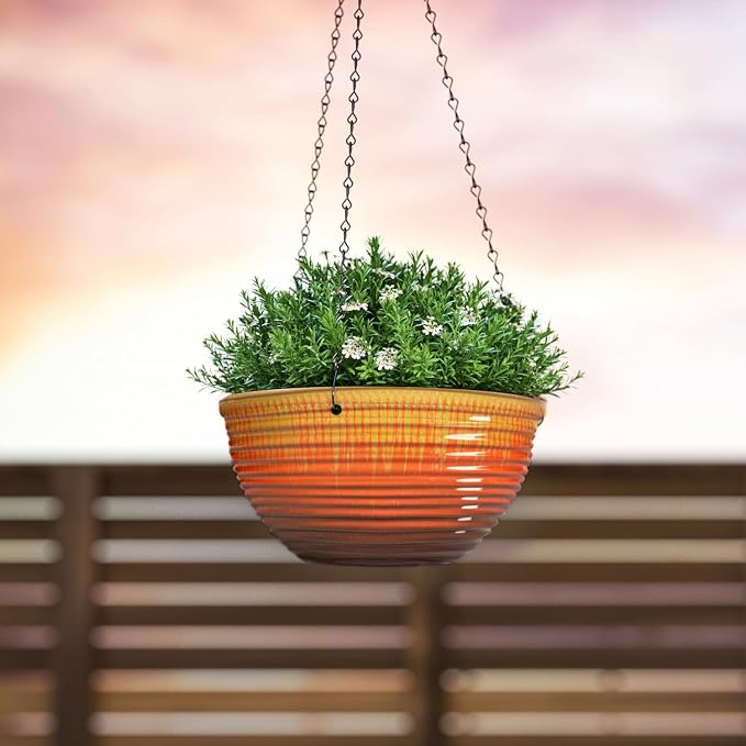 10inch Hanging Planters for Indoor and Outdoor Plants, 2 Pack Hanging Planter - Image 5